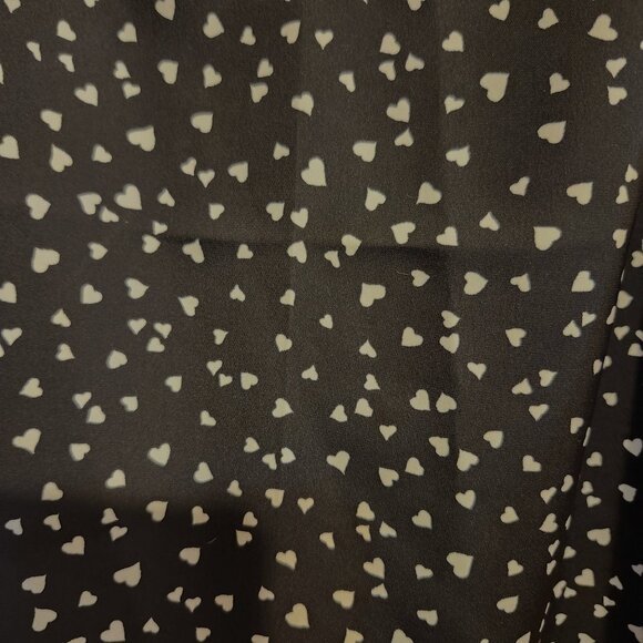 A New Day Women's Size L Black & White Heart Print Satin Cami Adjustable Straps - Picture 8 of 8